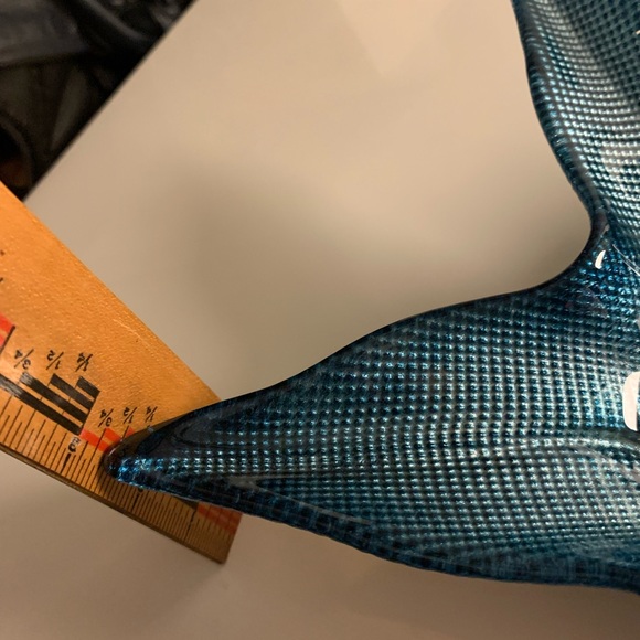 Large Vintage Akcam Turkish Decorative Art Glass Star Shaped Centerpiece Bowl - Picture 10 of 14